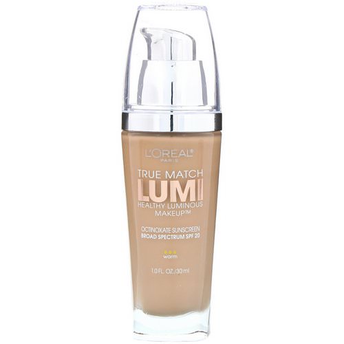 L'Oreal, True Match Healthy Luminous Makeup, SPF 20, W4 Natural Beige, 1 fl oz (30 ml) فوائد