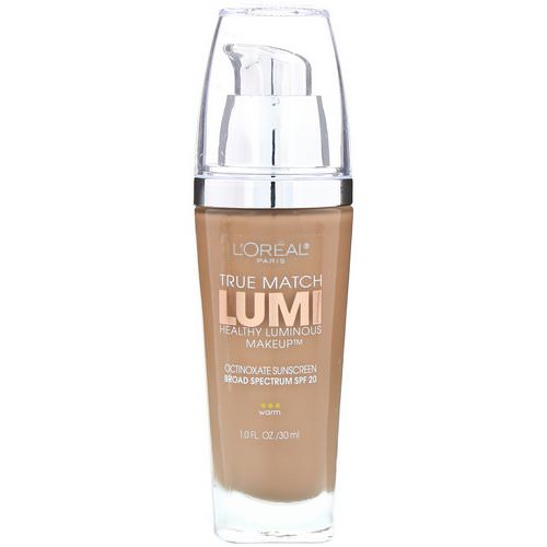 L'Oreal, True Match Healthy Luminous Makeup, SPF 20, W6 Sun Beige, 1 fl oz (30 ml) فوائد