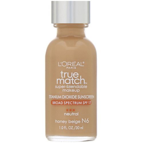L'Oreal, True Match Super-Blendable Makeup, N6 Honey Beige, 1 fl oz (30 ml) فوائد