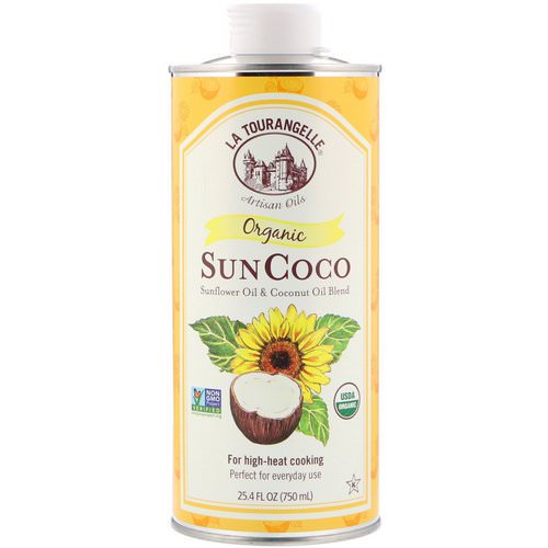 La Tourangelle, Organic SunCoco, Sunflower Oil & Coconut Oil Blend, 25.4 fl oz (750 ml) فوائد