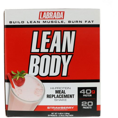 Labrada Nutrition, Lean Body, Hi-Protein Meal Replacement Shake, Strawberry, 20 Packets, 2.78 oz (79 g) Each فوائد