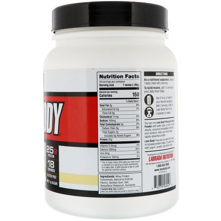 Labrada Nutrition, Lean Body, Premium Whey Protein, Vanilla, 1.5 lbs (680 g):بر,تين مصل اللبن, التغذية الرياضية
