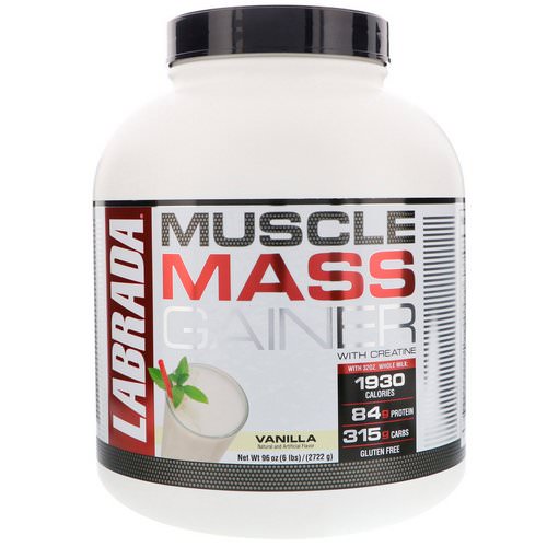 Labrada Nutrition, Muscle Mass Gainer with Creatine, Vanilla, 6 lbs (2722 g) فوائد