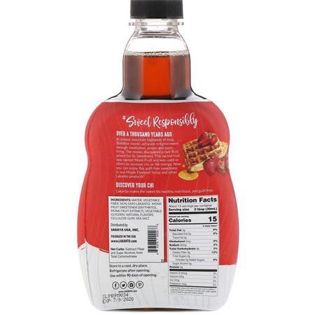 Lakanto, Monkfruit Sweetened Maple Flavored Syrup, 13 fl oz (384 ml):Monk Fruit Lo Han, المحليات