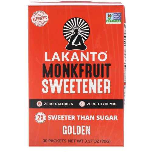 Lakanto, Monkfruit Sweetener, Golden, 30 Packets فوائد
