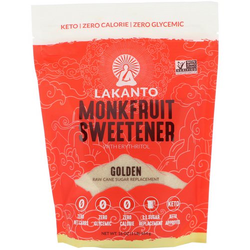 Lakanto, Monkfruit Sweetener with Erythritol, Golden, 16 oz (454 g) فوائد