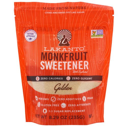 Lakanto, Monkfruit Sweetener with Erythritol, Golden, 8.29 oz (235g) فوائد