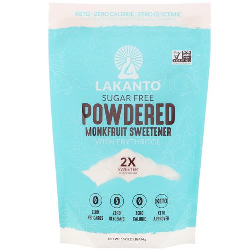 Lakanto, Powdered Monkfruit Sweetener with Erythritol, 1 lb (454 g) فوائد