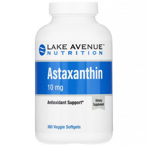 Lake Avenue Nutrition, Astaxanthin, 10 mg, 360 Veggie Softgels فوائد