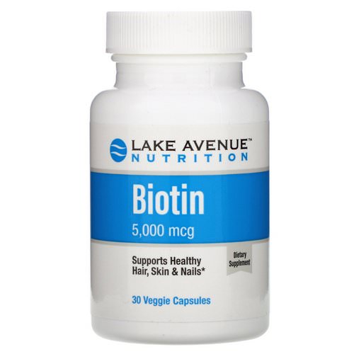 Lake Avenue Nutrition, Biotin, 5,000 mcg, 30 Veggie Capsules فوائد