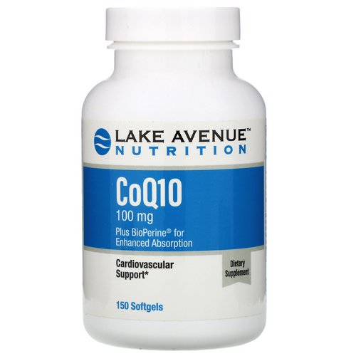Lake Avenue Nutrition, CoQ10 USP with Bioperine, 100 mg, 150 Softgels فوائد
