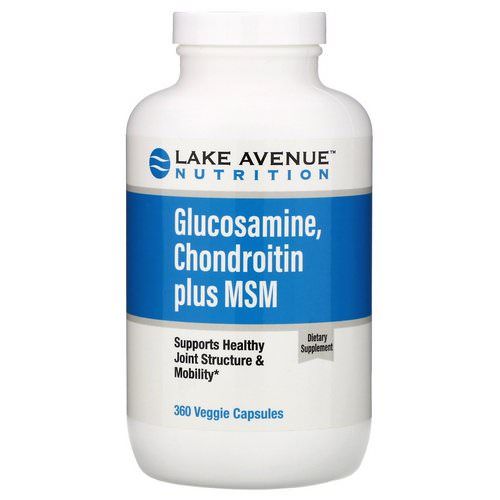 Lake Avenue Nutrition, Glucosamine, Chondroitin plus MSM, 360 Veggie Capsules فوائد