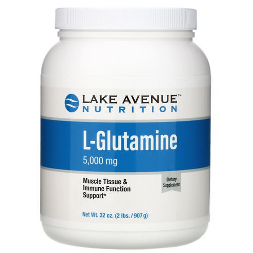 Lake Avenue Nutrition, Glutamine Powder, Unflavored, 2 lb (907 g) فوائد