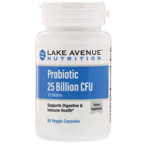 Lake Avenue Nutrition, Probiotic, 10 Strains, 25 Billion CFU, 60 Veggie Capsules فوائد