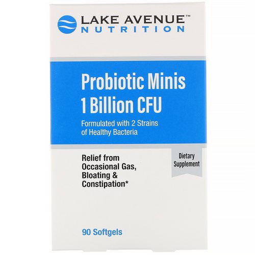 Lake Avenue Nutrition, Probiotic Minis, 2 Strains of Healthy Bacteria, 1 Billion CFU, 90 Mini Softgels فوائد