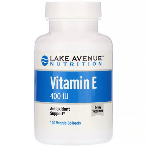 Lake Avenue Nutrition, Vitamin E, 400 IU, 120 Veggie Softgels فوائد