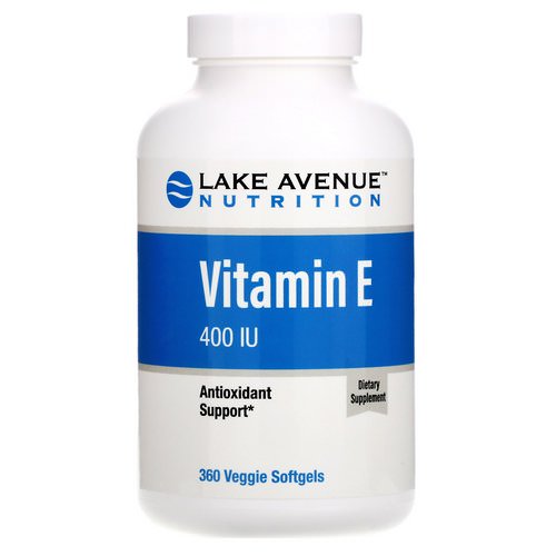 Lake Avenue Nutrition, Vitamin E, 400 IU, 360 Veggie Softgels فوائد
