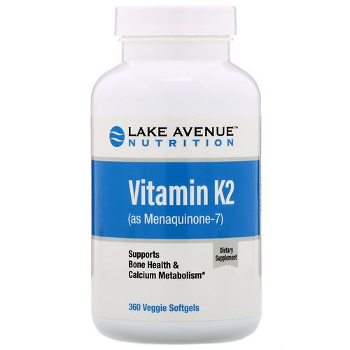 Lake Avenue Nutrition, Vitamin K2 (as Menaquinone-7), 50 mcg, 360 Veggie Softgels فوائد