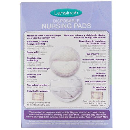Lansinoh, Disposable Nursing Pads, 60 Individually Wrapped Pads:,سادات تمريض, أم,مة