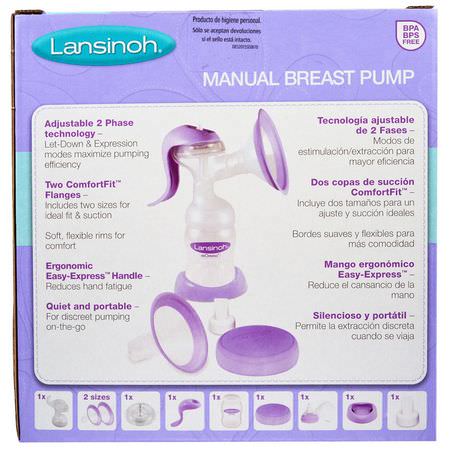Lansinoh, Manual Breast Pump, 1 Manual Breast Pump and Accessories:الرضاعة الطبيعية, الأم,مة