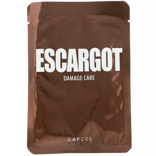 Lapcos, Escargot Sheet Mask, Damage Care, 1 Sheet, 0.91 fl oz (27 ml) فوائد