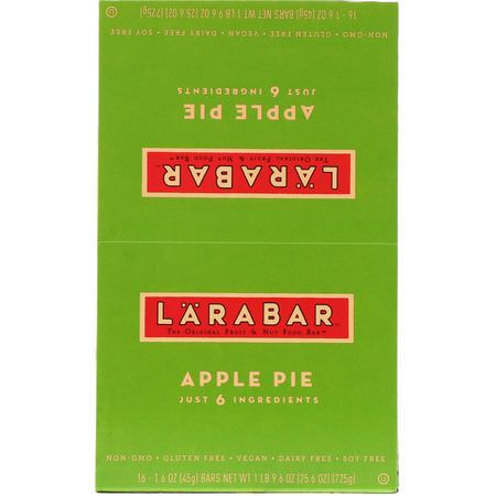 Larabar, Apple Pie, 16 Bars, 1.6 oz (45 g) Each:قضبان الطاقة, قضبان الرياضة