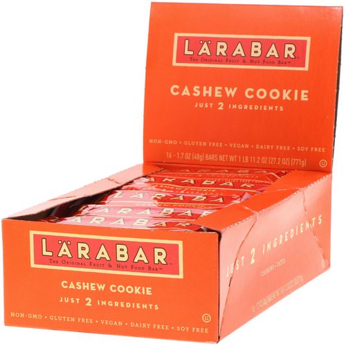 Larabar, Cashew Cookie, 16 Bars, 1.7 oz (48 g) Each فوائد