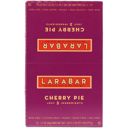 Larabar, Cherry Pie, 16 Bars, 1.7 oz (48 g) Each:أشرطة الطاقة, أشرطة الرياضة