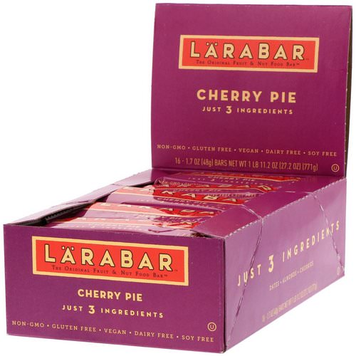 Larabar, Cherry Pie, 16 Bars, 1.7 oz (48 g) Each فوائد