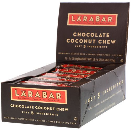 Larabar, Chocolate Coconut Chew, 16 Bars, 1.6 oz (45 g) Each فوائد