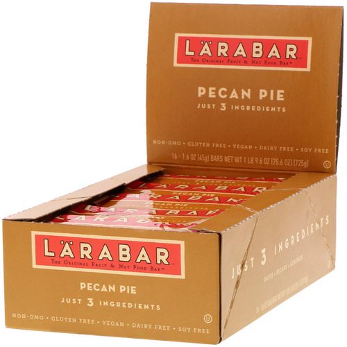 Larabar, Pecan Pie, 16 Bars, 1.6 oz (45 g) Each فوائد