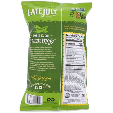 Late July, Multigrain Tortilla Chips, Mild Green Mojo, 5.5 oz (156 g):رقائق,جبات خفيفة