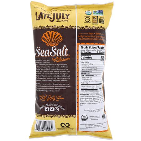 Late July, Multigrain Tortilla Chips, Sea Salt by the Seashore, 6 oz (170 g):الرقائق ,ال,جبات الخفيفة