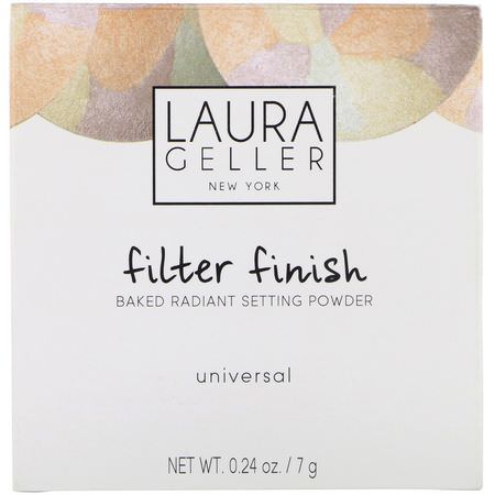 Laura Geller, Filter Finish, Baked Radiant Setting Powder, Universal, 0.24 oz (7 g):رذاذ الإعداد, المسح,ق