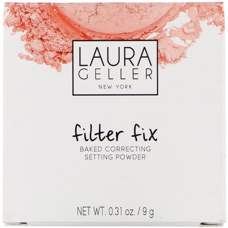 Laura Geller, Filter Fix, Baked Correcting Setting Powder, Universal Apricot, 0.31 oz (9 g):إعداد الرش, المسح,ق