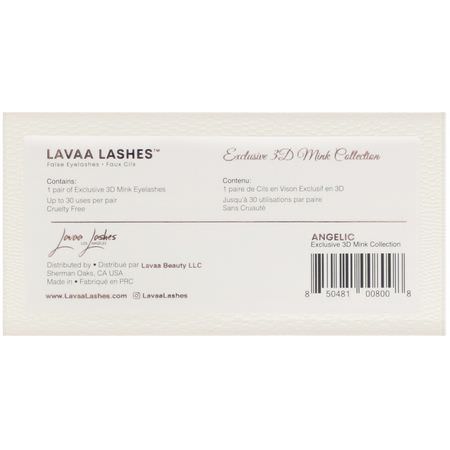 Lavaa Lashes, Angelic, 3D Mink False Eyelashes, 1 Pair:الرم,ش, العي,ن