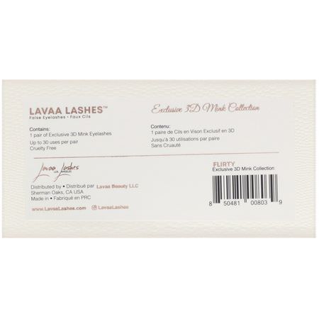 Lavaa Lashes, Flirty, 3D Mink False Eyelashes, 1 Pair:الرم,ش, العي,ن