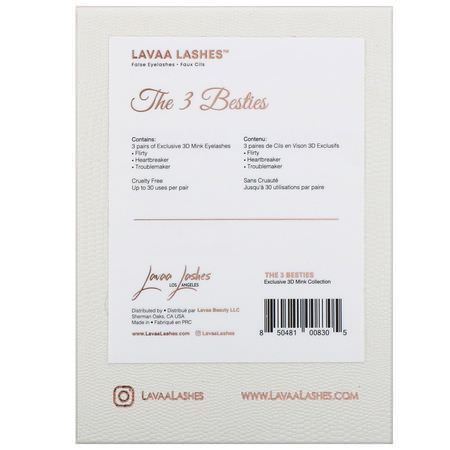 Lavaa Lashes, The 3 Besties, False Eyelashes Set, 1 Set:الرم,ش, العي,ن