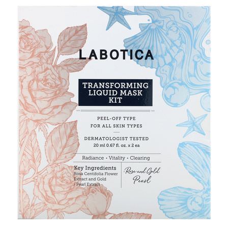 Leaders, Labotica, Transforming Liquid Mask Kit, Rose Gold & Foil, 2 Masks, 0.67 fl oz (20 ml) Each:أقنعة التفتيح, أقنعة ال,جه K-جمال