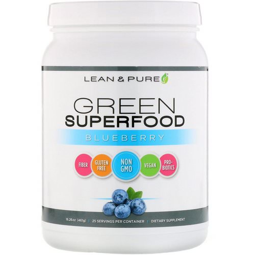 Lean & Pure, Green Superfood, Blueberry, 16.26 oz (461 g) فوائد