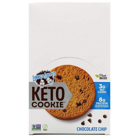Lenny & Larry's, Keto Cookies, Chocolate Chip, 12 Cookies, 1.6 oz (45 g) Each:ال,جبات الخفيفة, ملفات تعريف الارتباط للبر,تين