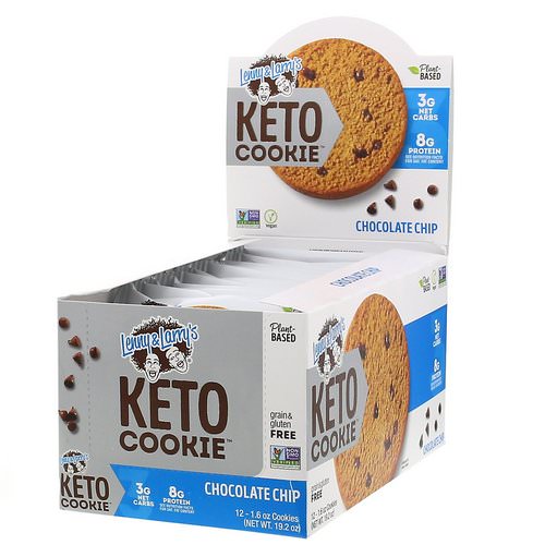 Lenny & Larry's, Keto Cookies, Chocolate Chip, 12 Cookies, 1.6 oz (45 g) Each فوائد