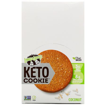 Lenny & Larry's, Keto Cookies, Coconut, 12 Cookies, 1.6 oz (45 g) Each:ملفات تعريف الارتباط للبر,تين,جبات البر,تين الخفيفة