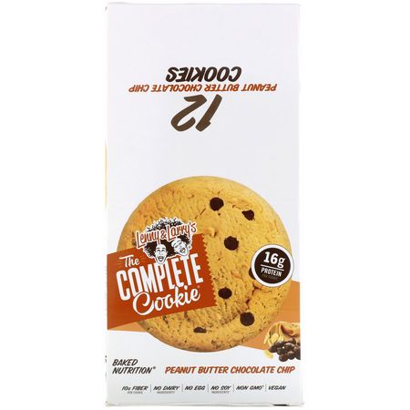 Lenny & Larry's, The Complete Cookie, Peanut Butter Chocolate Chip, 12 Cookies, 4 oz (113 g) Each:ملفات تعريف الارتباط ,ال,جبات الخفيفة