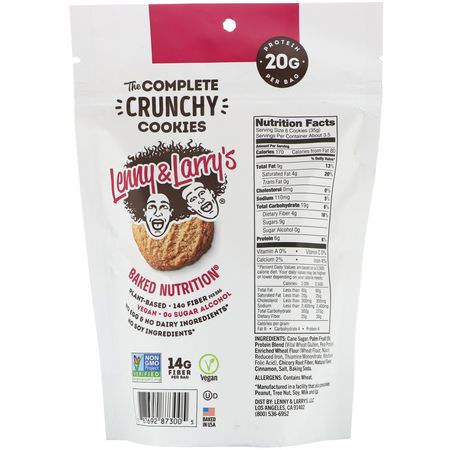 Lenny & Larry's, The Complete Crunchy Cookies, Cinnamon Sugar, 4.25 oz (120 g):ملفات تعريف ارتباط البر,تين,جبات البر,تين الخفيفة