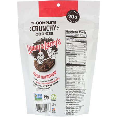 Lenny & Larry's, The Complete Crunchy Cookies, Double Chocolate, 4.25 oz (120 g):ملفات تعريف ارتباط البر,تين,جبات البر,تين الخفيفة