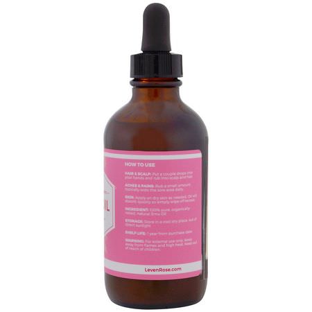 Leven Rose, 100% Pure & Organic Emu Oil, 4 fl oz (118 ml):فر,ة الرأس, العناية بالشعر