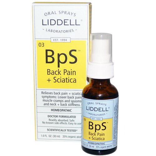 Liddell, BpS, Back Pain + Sciatica, Oral Sprays, 1.0 fl oz (30 ml) فوائد