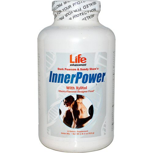 Life Enhancement, Durk Pearson & Sandy Shaw's, Inner Power with Xylitol Drink Mix, Cherry Flavored, 1 lb 2 oz (513 g) فوائد