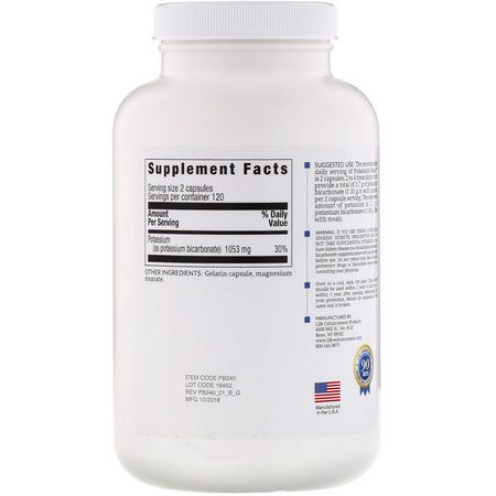 Life Enhancement, Potassium Basics, 240 Capsules:الب,تاسي,م ,المعادن